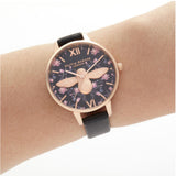 Olivia Burton 3D Bee Meant to Bee Demi Dial Black and Rose Gold Watch-Seven Season
