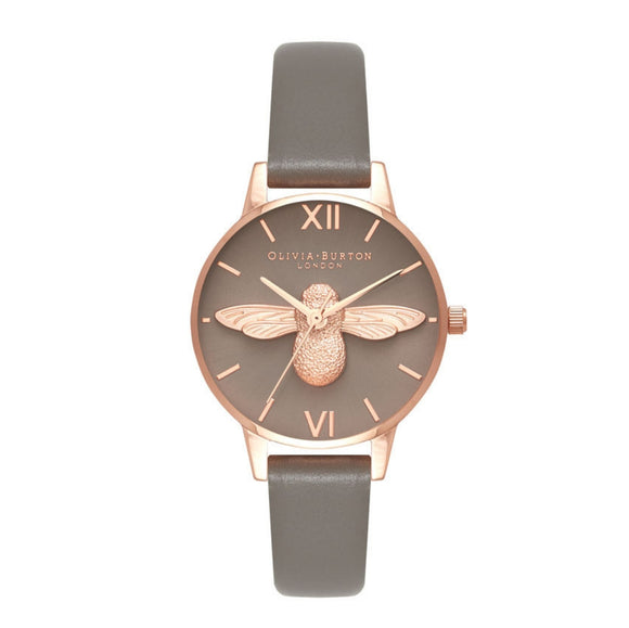 Olivia Burton 3D Bee Midi Dial London Grey and Rose Gold Watch-Seven Season