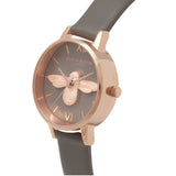 Olivia Burton 3D Bee Midi Dial London Grey and Rose Gold Watch-Seven Season