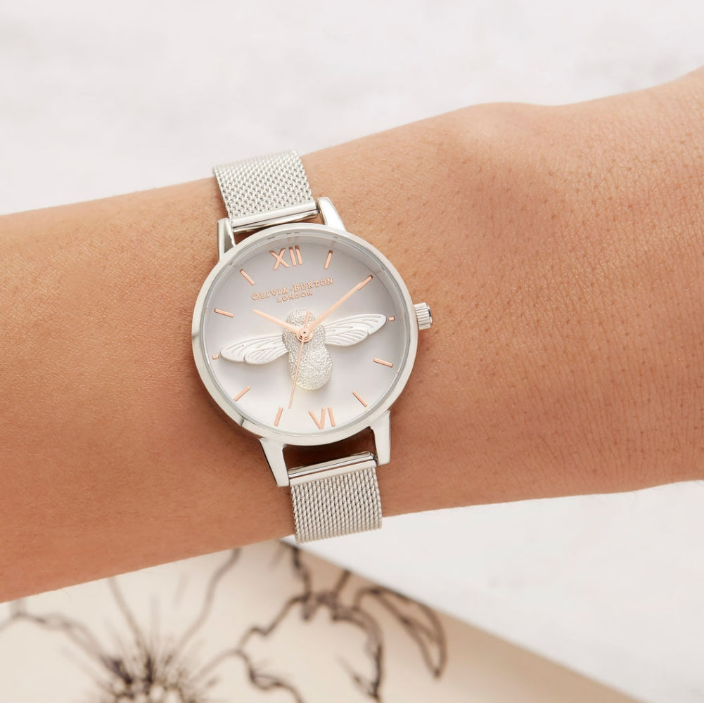 Midi dial rose gold mesh hotsell bracelet watch strap