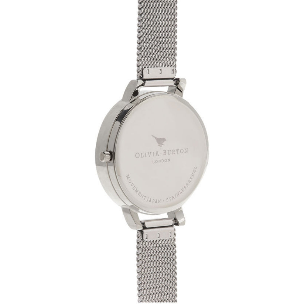 Olivia burton watercolour hotsell florals silver mesh