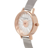 Olivia Burton 3D Daisy Midi Dial Rose Gold and Silver Mesh Watch-Seven Season