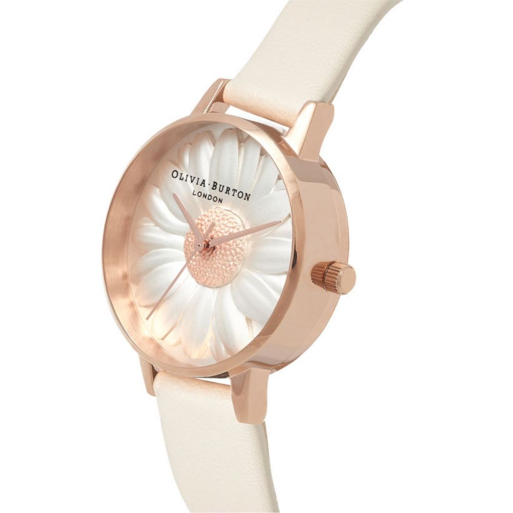 3D Daisy Midi Dial Vegan Nude and Rose Gold Watch - Seven Season