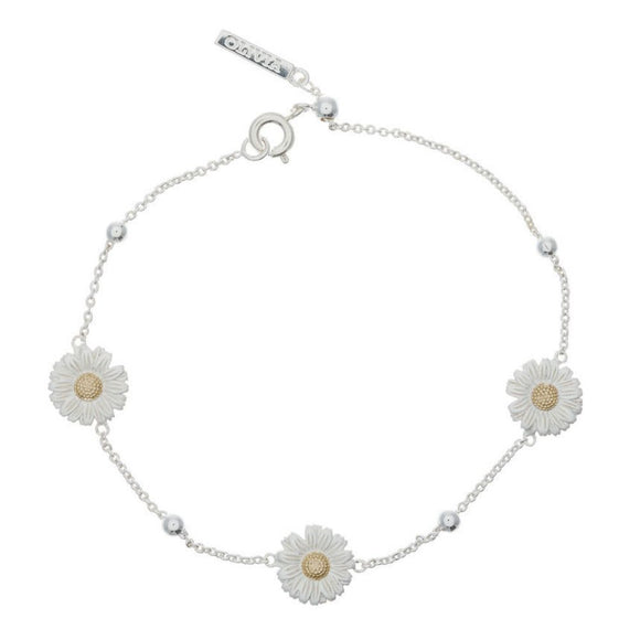 Olivia Burton Daisy and Ball Silver and Gold Chain Bracelet-Seven Season