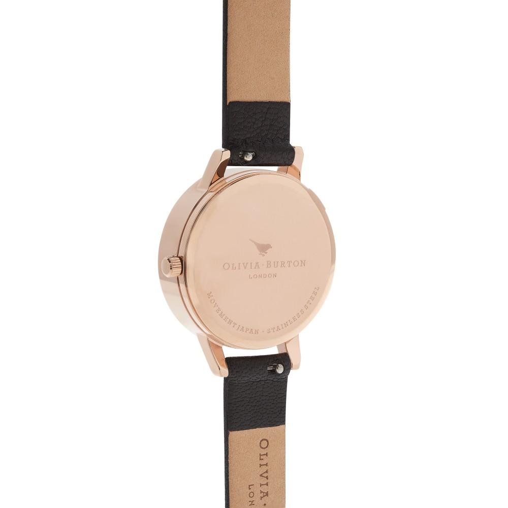 Dancing Daisy Midi Dial Black and Rose Gold Watch