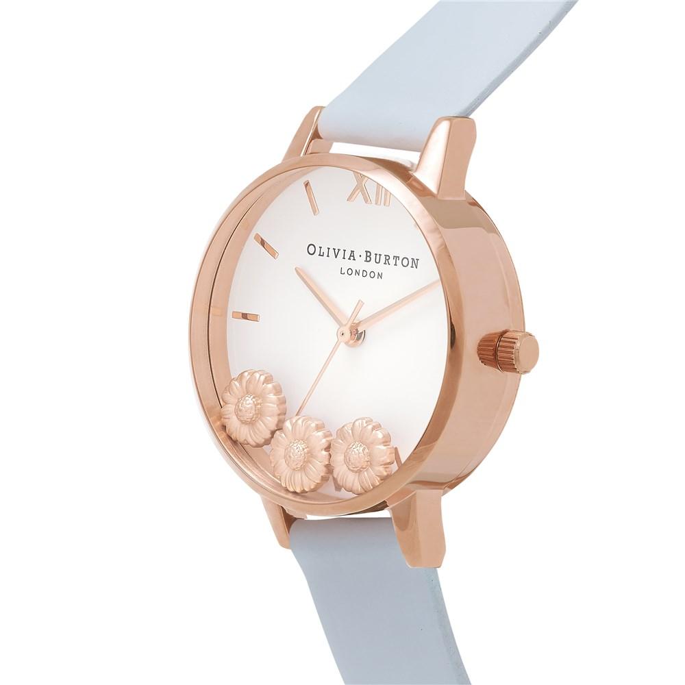 Dancing Daisy Midi Dial Chalk Blue and Rose Gold Watch