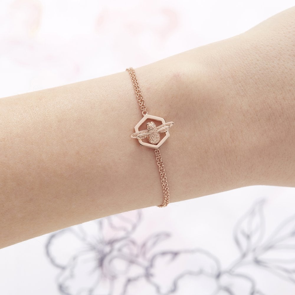 Olivia burton bee bracelet rose gold cheap