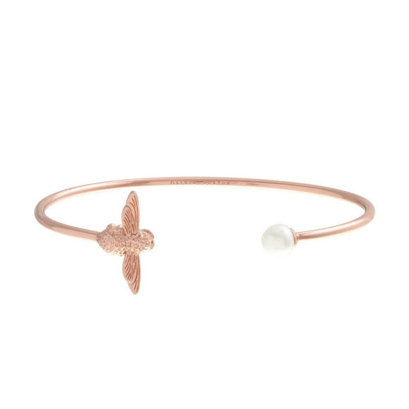 Olivia Burton Pearl Bee Rose Gold Bangle-Seven Season