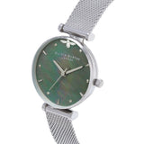 Olivia Burton Queen Bee Blue Mother of Pearl Dial Silver Mesh Watch-Seven Season