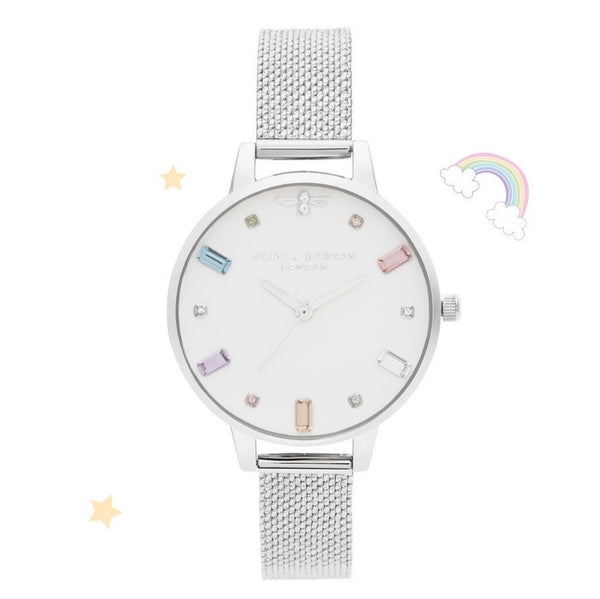 Olivia Burton GlassHouse Watch With 30mm Face Bee With Silver Bee Figurine Olivia Burton - Silver Bee Watch – Brent Weatherall Jeweller main image 3
