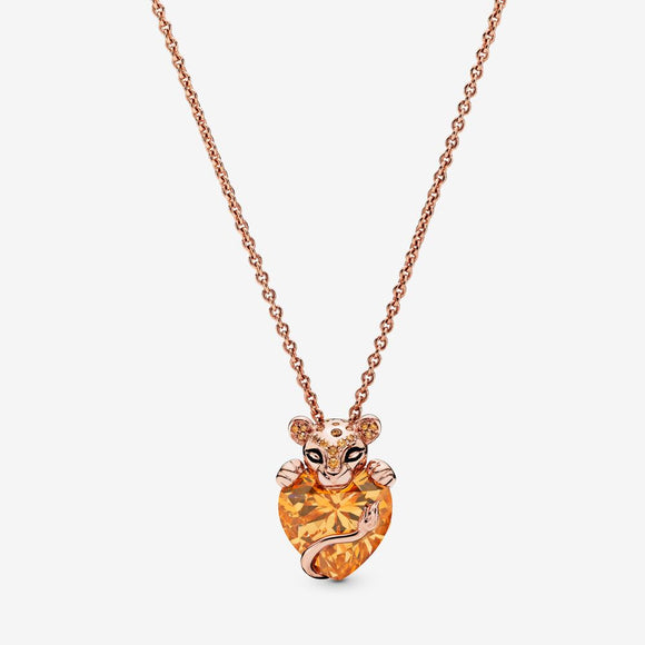 Pandora Disney The Lion King Sparkling Lioness Heart Pendant Necklace-Seven Season