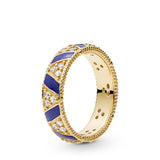 Pandora Exotic Stones & Stripes Golden Ring-Seven Season