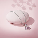 Pandora Pavé Peach Blossom Flower Pendant Necklace-Seven Season