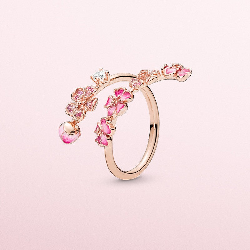 Peach Blossom Flower Branch Ring