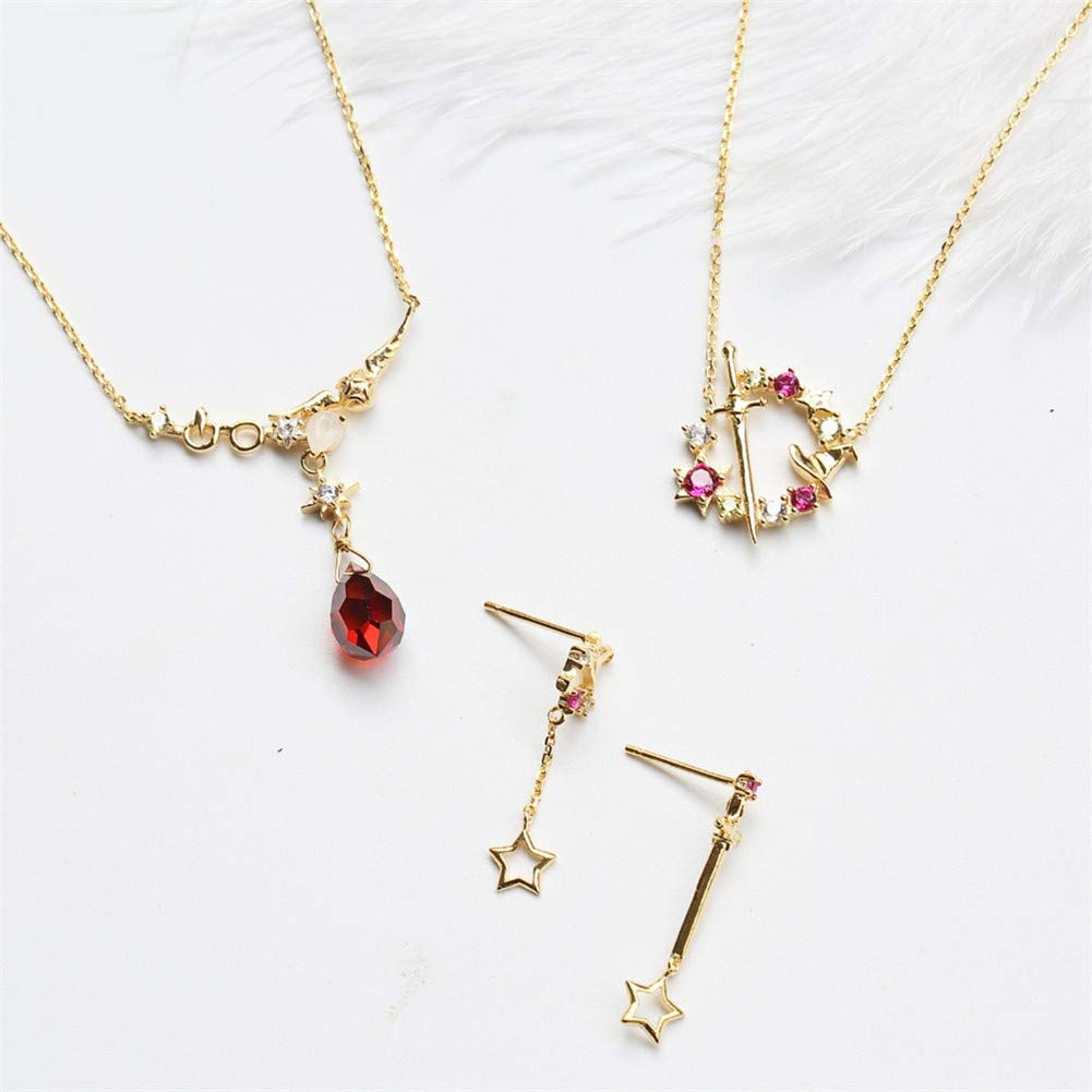 Harry Potter Philosopher's Stone Necklace – Red Crystal Pendant, Gold Tone, Gift Ready 5 thumbnail image