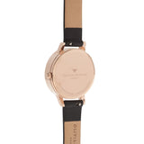 Seven Season 3D Bee Bejewelled Florals Midi Dial Black and Rose Gold Watch