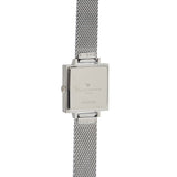 Seven Season 3D Bee Square Dial Lilac Sunray and Silver Stainless Steel Mesh Watch