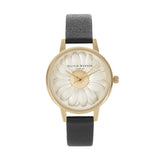 Seven Season 3D Daisy Midi Dial Black and Gold Watch