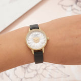 Seven Season 3D Daisy Midi Dial Black and Gold Watch