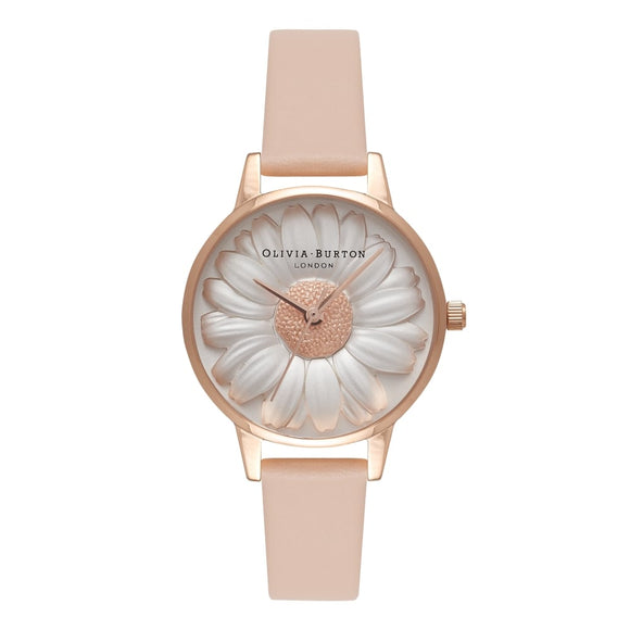 Seven Season 3D Daisy Midi Dial Nude Peach and Rose Gold Watch