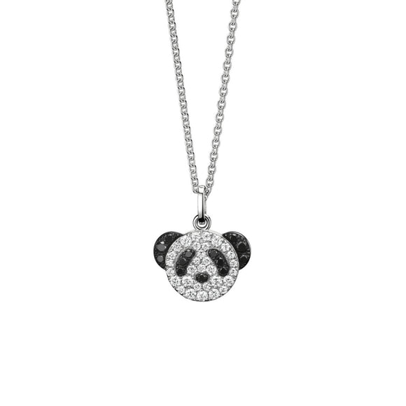 Seven Season Adorable Panda Diamond Accent Pendant Necklace