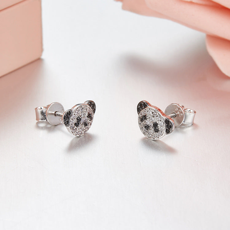Panda stud earrings shop