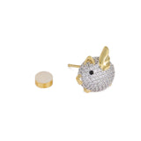 Seven Season Adorable Piggy Shell Pearl Mismatched Stud Earrings HEFANG Jewelry