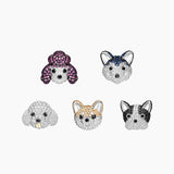 Seven Season Adorable Puppy Akita Stud Earrings HEFANG Jewelry