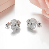 Seven Season Adorable Puppy Bichon Fries Stud Earrings HEFANG Jewelry