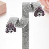 Seven Season Adorable Puppy Poodle Stud Earrings HEFANG Jewelry