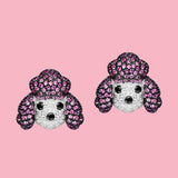 Seven Season Adorable Puppy Poodle Stud Earrings HEFANG Jewelry