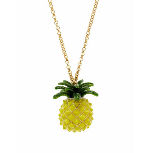 Pineapple Necklace Stand Tall Tropical Boho Style Bronze Jewelry for Women  Chain 24 - Handmade Glass Hawaiian Inspirational Quote Pendant, Pineapple
