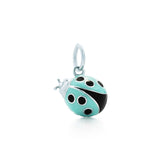 Seven Season Blue and Black Ladybug Pendant Necklace