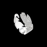 Seven Season Bright Star Quill Silver Open Ring HEFANG Jewelry