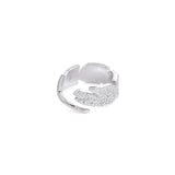 Seven Season Bright Star Quill Silver Open Ring HEFANG Jewelry