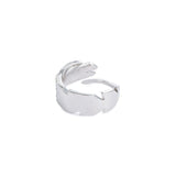 Seven Season Bright Star Quill Silver Open Ring HEFANG Jewelry