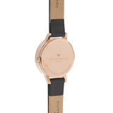 Seven Season Busy Bees Midi Black Dial Black and Rose Gold Watch