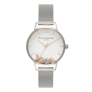 Seven Season Busy Bees Midi Dial Rose Gold and Silver Mesh Watch