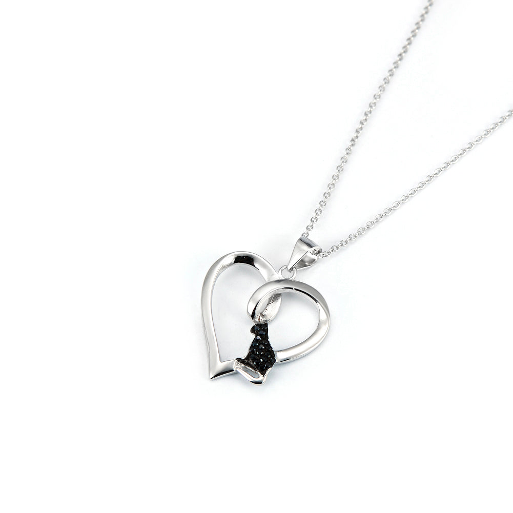 Black diamond cat necklace new arrivals