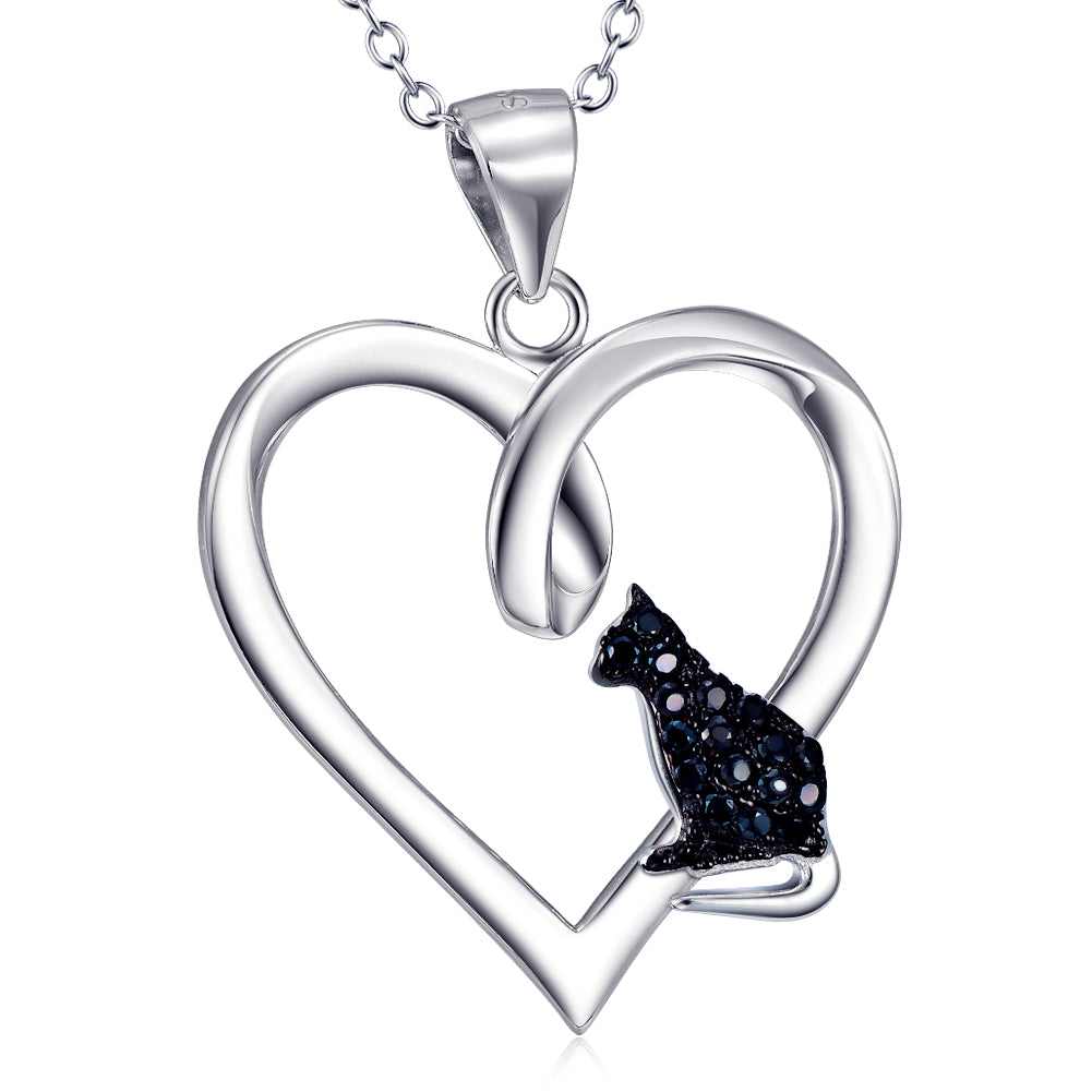 Black diamond sales cat necklace