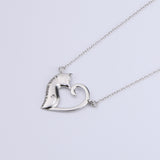 Seven Season Cutie Cat Faith Hope Love Heart Pendant Necklace