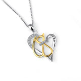 Seven Season Cutie Cat Feline Silhouette Heart Pendant Necklace
