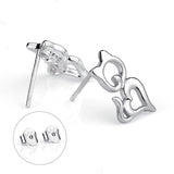 Seven Season Cutie Cat Heart Shaped Stud Earrings