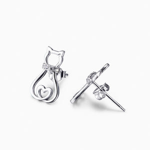 Seven Season Cutie Cat Kitty Silhouette Stud Earrings
