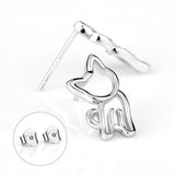 Seven Season Cutie Cat Kitty with Head Tilted Stud Earrings