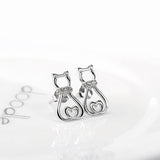 Seven Season Cutie Cat Kitty Silhouette Stud Earrings