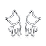 Seven Season Cutie Cat Kitty with Head Tilted Stud Earrings