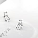 Seven Season Cutie Cat Kitty Silhouette Stud Earrings