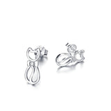 Seven Season Cutie Cat Kitty with Bow Tie Stud Earrings