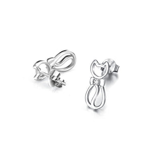 Seven Season Cutie Cat Kitty with Bow Tie Stud Earrings